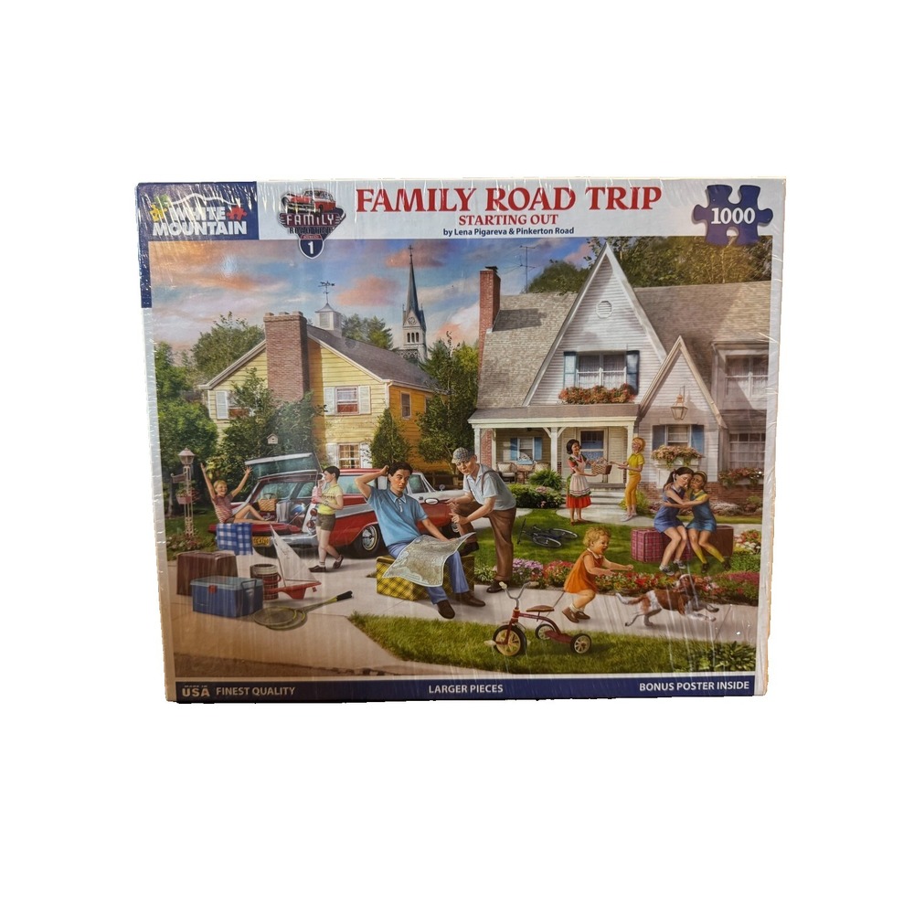 White Mountain Family Road Trip Jigsaw Puzzle 1000 PC Larger Pieces Vacation New